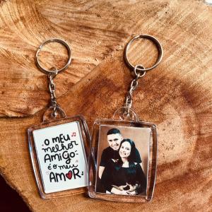 Chaveiro acrílico personalizado retangular 3x4cm