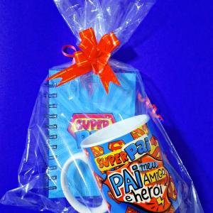 Mini caderno com caneca Super Pai