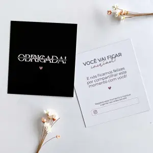 Card Obrigada Thank You 30 unidades | Preto