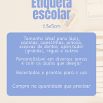 Etiqueta Escolar 1,5x5cm