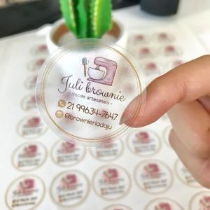 Adesivo Vinil Transparente  5x5cm - 20 unidades