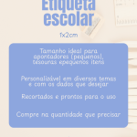 Etiqueta Escolar 1x2cm