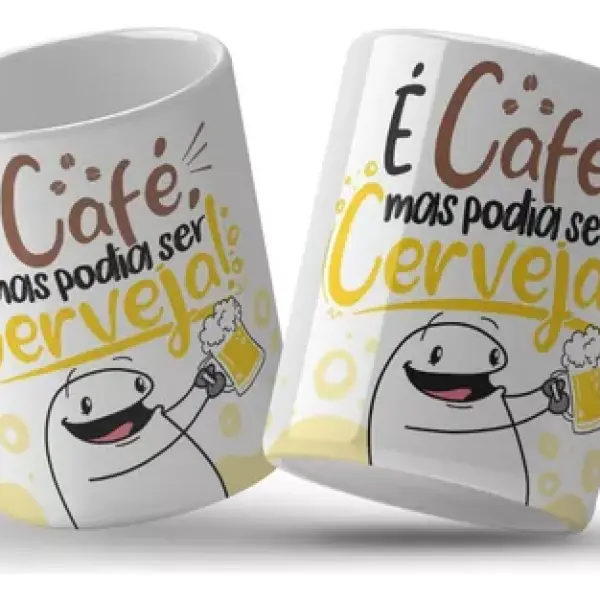 Caneca Porcelana - É café, mas podia ser cerveja!