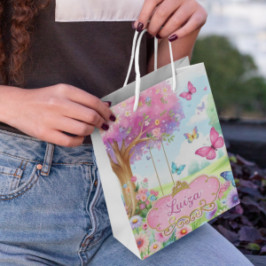 Sacola de papel personalizada - 10 unidades
