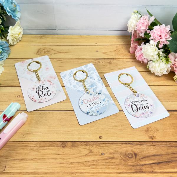 Chaveiro MDF 5cm x 5cm - Frases