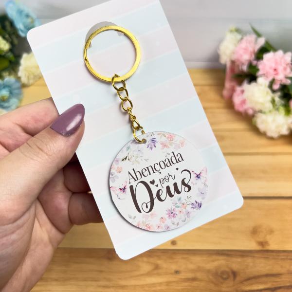 Chaveiro MDF 5cm x 5cm - Frases