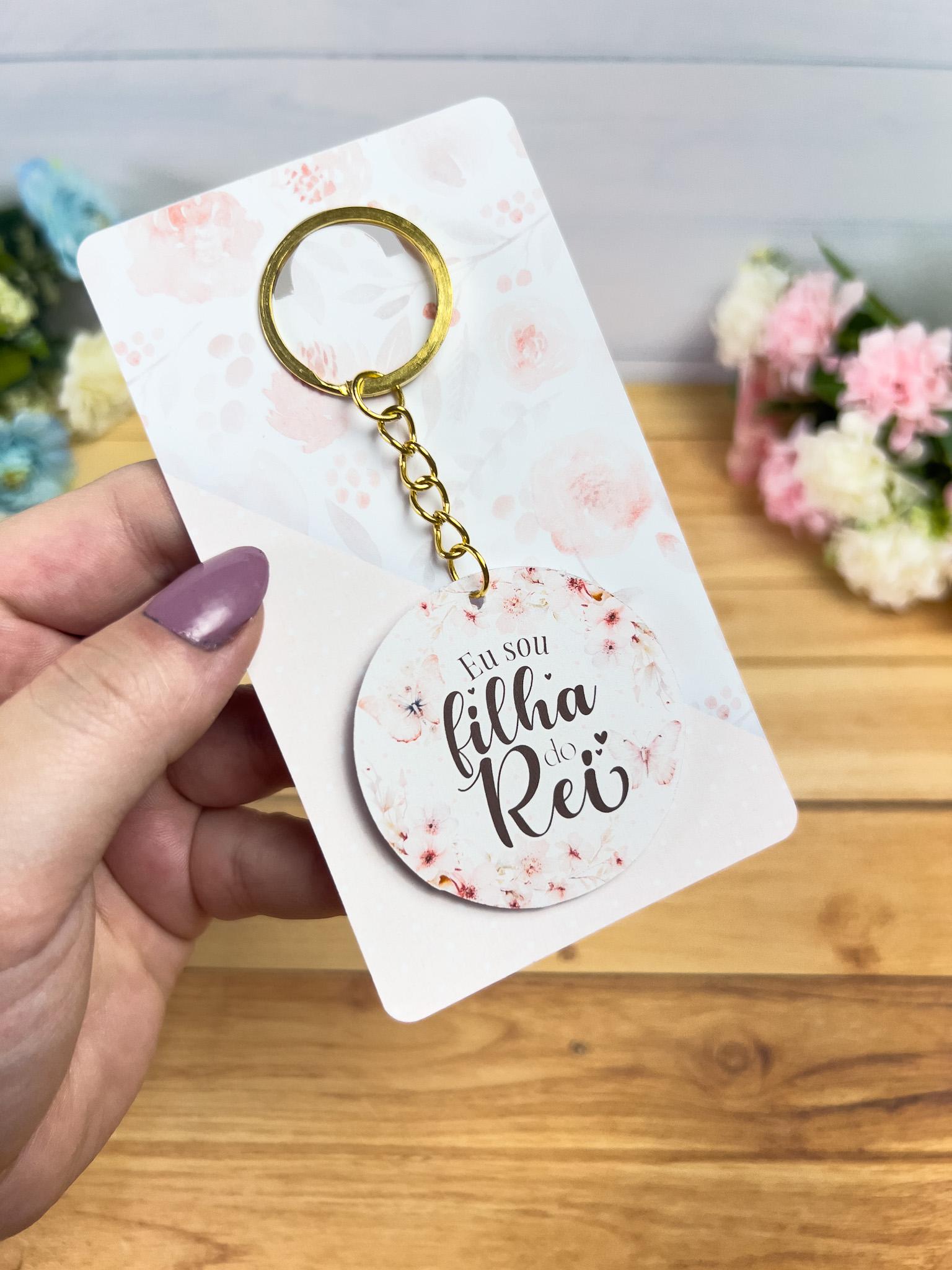 Chaveiro MDF 5cm x 5cm personalizado com card