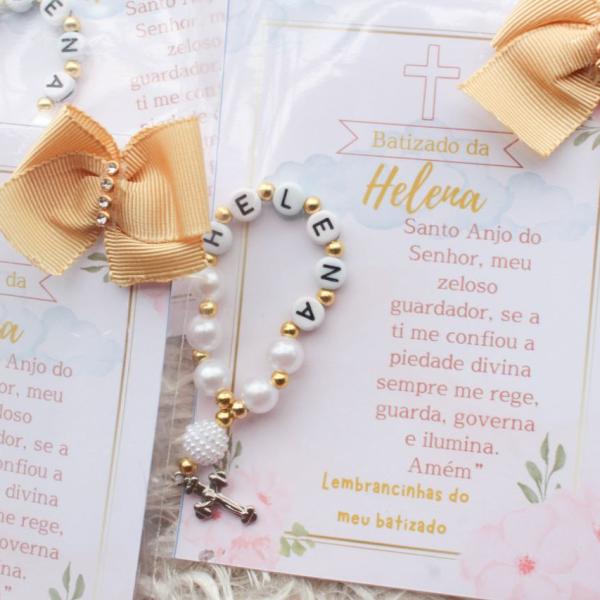 Mini terço personalizado com nome