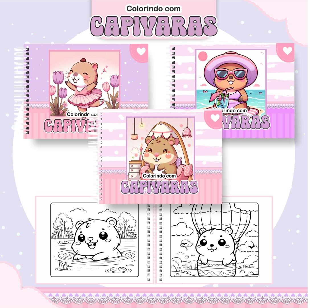 Livro de Colorir Capivaras