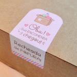 Lacre adesivo personalizado para caixa 8x5 cm - 42 unidades