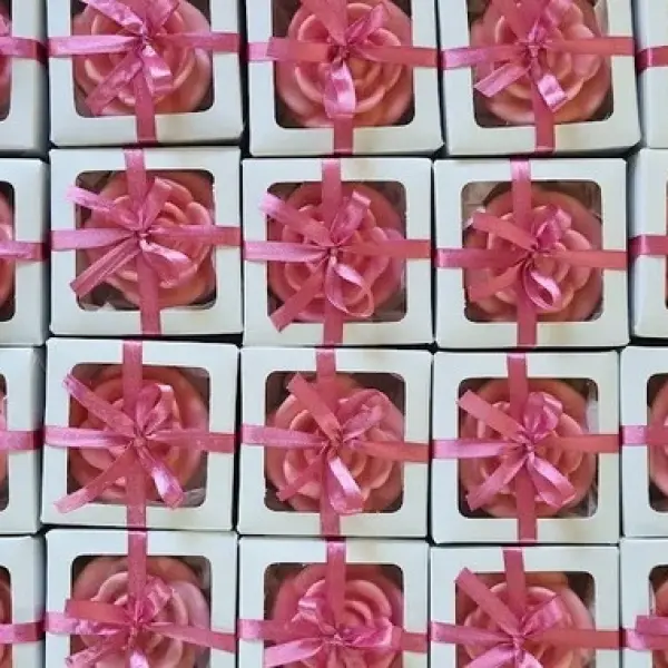 Mini sabonete mini rosa + caixinha