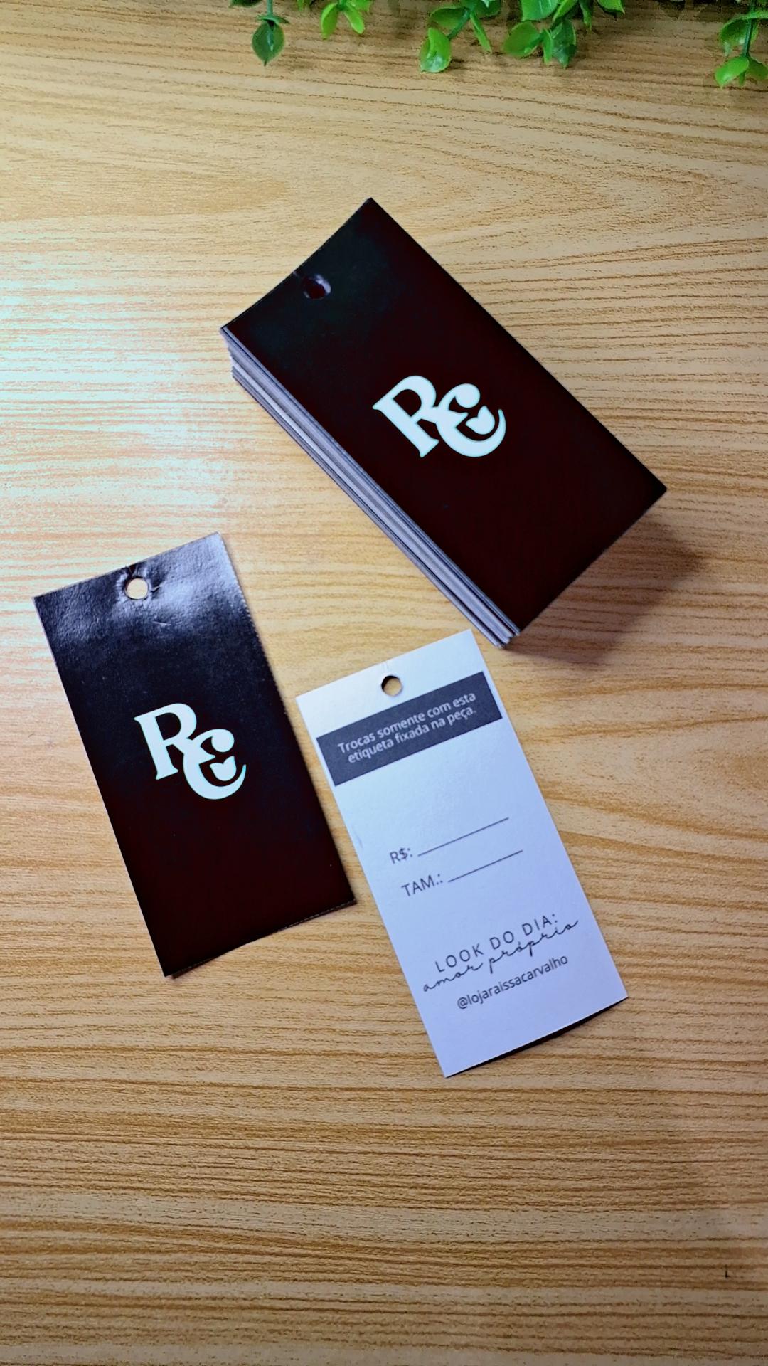 Tag para roupas 9x5cm - 100 unidades