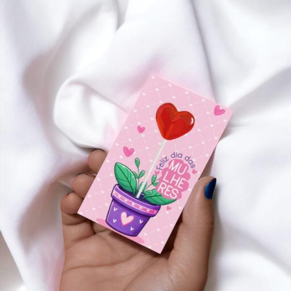 Card pirulito - Vasinho (Dia da Mulher) | 20 unidades